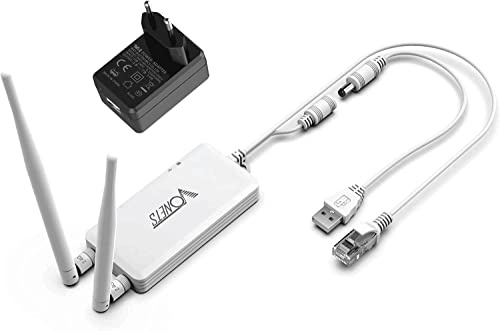 VONETS VAP11S WLAN Repeater WLAN Brücke 2,4 GHz, 300 Mbit/s, Industrie WiFi Bridge mit Router Funktion, 2 LAN Ports, DC 5–24 V, Reichweite bis 500 m, mit Netzteil