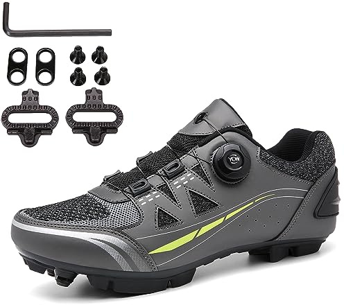 PENXZT MTB Schuhe Herren Fahrradschuhe Mountainbike Schuhe Kompatibel mit Shimano SPD 2-Bolts-Pedalen mit Stollen, für Rennschuhe in Innen- und Außenbereiche