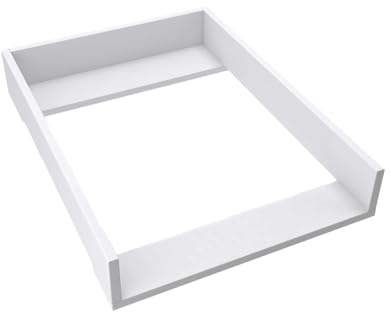 regalik Wickelaufsatz für Hemnes von IKEA, Wickeltischaufsatz für 50 cm Kommoden, Abnehmbar Wickelkommode aufsatz, Gerade Frontplatten, Weiß, 72cm x 54cm