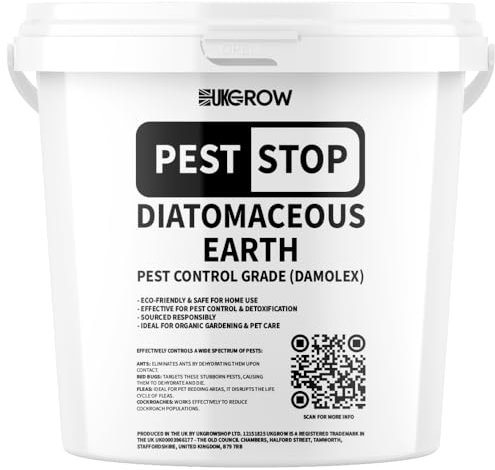 Diatomaceous Earth Pest Control - Ultra Fine Food Grade, Secure Bucket Packaging, UK-Made for Comprehensive Insect Defence (1 Litre, Strong Bucket)