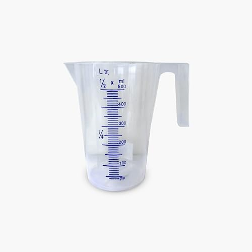 Messbecher | 500 ml | geeignet für Spülmaschine und Mikrowelle | hochwertiges Polypropylen | Material hitze- und kältebeständig | 1 Stück | (500ml)