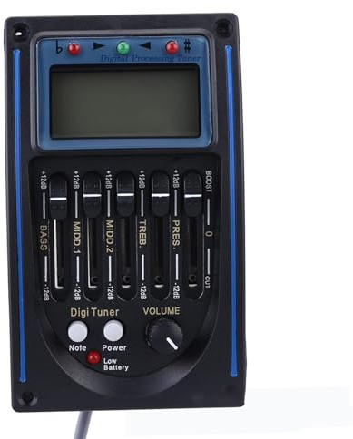 Tonabnehmer Akustik 5-Band-EQ Mit Stimmgerät Für Folk- Und Konzertgitarren