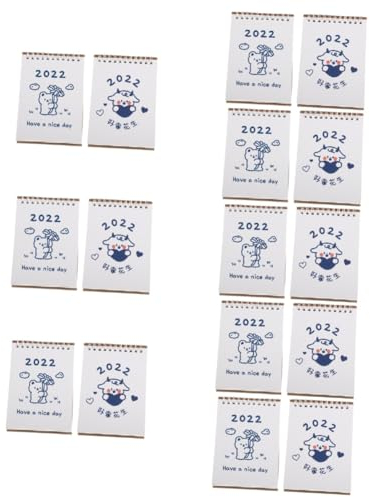 AWAYDD 16-teiliges Kalenderbuch, Tischkalender, Desktop-Kalender, Kalender für das Jahr 2022, zum Aufstellen, Bürokalender, Cartoon-Kalender, zarter Kleiner Kalender, Dekorationspapier charitable
