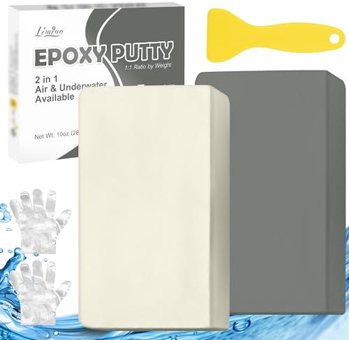 Epoxidharz Knete - 280g 2 Komponenten Epoxid Reparaturset zum Reparatur Pool Lecks, Rissen, Füllen, Modellieren - Epoxy Knetmasse zum Verklebung Metall, Kunststoff, Holz, Keramik, Skulptur (Grau)