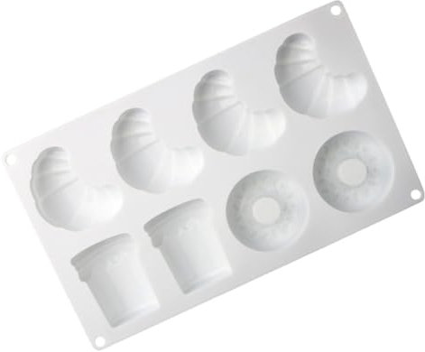 SHOWERORO Molde Para Hornear Mini Croissant Silicona De Fácil De Limpiar Para Dulces
