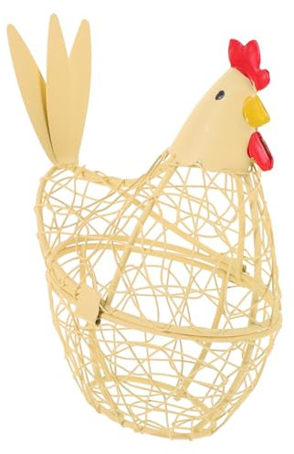 TOYANDONA Chicken Shaped Ornaments Iron Wire Egg Basket Kitchen Basket Hen Shape Household Kitchen Supply for Home Decor