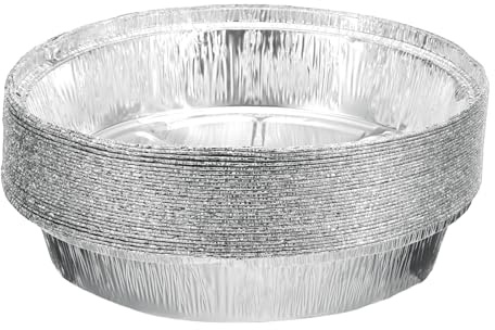QUARKZMAN 30 piezas de Moldes de Aluminio para Tartas de 8.46 Redondos Desechables Antiadherentes para Tartas, Quiches, Cocinar, Recalentar en Fiestas, Color Plata