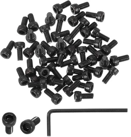 PATIKIL M3 x 6mm Hex Socket Head Screws Cap Bolt, 50 Pack 12.9 Grade Carbon Steel Hexagon Socket Screw Hex Socket Drive Machine Screws with Hex Wrenches, Black