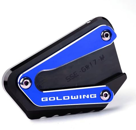 ZESIDIMO Para Goldwing GL1800 2002-2017 y Goldwing GL1800 2018-2023 Extensión Caballete Lateral para Motocicleta Soporte Caballetes (Azul 2002-2017)
