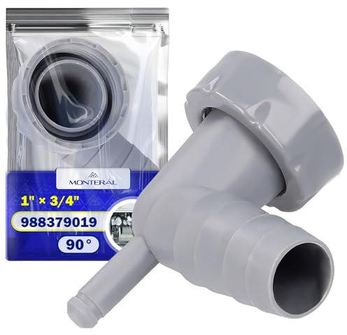 Raccordo Scarico Lavatrice e Lavastoviglie con Scarico della Condensa a 90° 1” x 3/4” con Codice Originale 988379019 - Garanzia di 10 Anni - MONTERAL