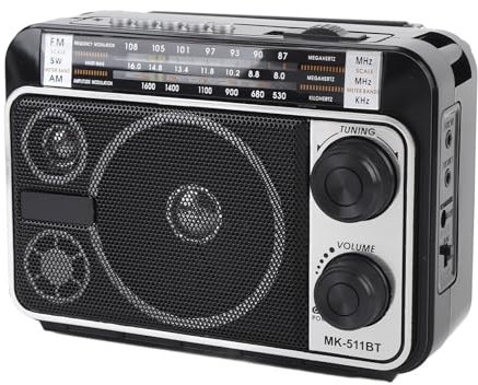 FM Am SW Radio, Altavoz con Reproducción USB, Ajuste Fácil, Funcionamiento de Baterías, para Pescar, Acampar, Programas de Entrevistas, Noticias, Deportes (Enchufe de la UE)