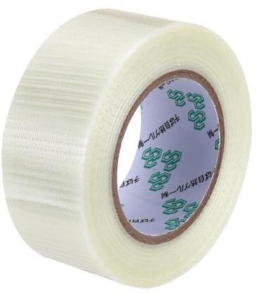 Wwyan Transparent Mono Filament Strapping Tape 2inch X 50 Yards 5.6 Mil, Heavy Duty Reinforced Packing Tape Fiber Strapping Adhesive Packaging Tape,Adhesive Tapes,Wrapping Tape
