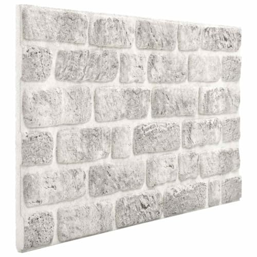 Generic Panneaux Muraux EPS 3D Gris D'amortisseur EPS 3D, Résistante Résistante aux Taches, Isolation Thermique pour Colle, 10 Panneaux Muraux avec Conception de Brique, étanche,