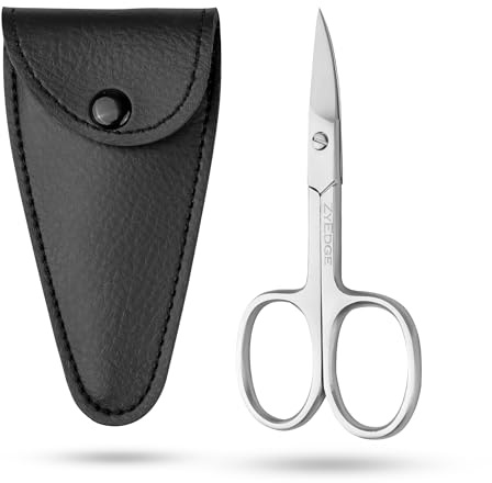 Curved Nail Scissors for Women & Men – Stainless Steel 3.5 Inch Small Manicure Scissors for Toenail, Fingernail, Nose Hair, Mustache, Eyebrow and Eyelash (Nail Scissors- Curved)