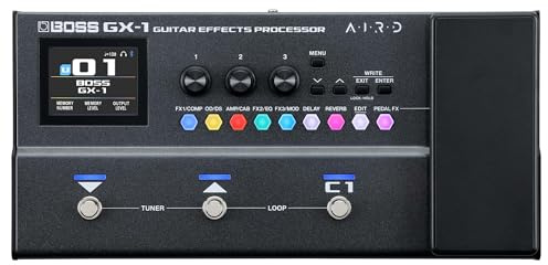 BOSS GX-1 | Ultraportabler Gitarren-Effektprozessor | Legendäre Verstärker & Effekte | Hochwertige AIRD Soundengine | Ideal für Gitarren-Einsteiger | Bluetooth | Flexible Stromversorgung