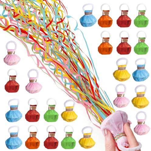 24 Stück Luftschlangen Geburtstag Wurf Luftschlangen Bunt Konfetti Luftschlangen Handwerfen für Geburtstag Hochzeit Karneval Abschlussfeier Aufführungen (Zufällige Farbe)