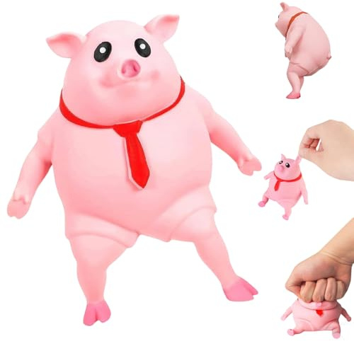 GIUSOBG Rosa Cerdito Juguete Antiestrés Juguete para Apretar Rosa Cerdo Creativo Muñeco Antiestres Lindo Juguetes Sensoriales para Adultos para el Hogar Oficina Escuela Viajes
