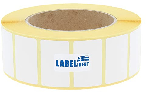 Labelident Thermoetiketten 40 x 24 mm - 2.000 Etiketten auf Rolle 76 mm Kern | thermodirekt bedruckbar, selbstklebend und permanent stark haftend für Thermodrucker