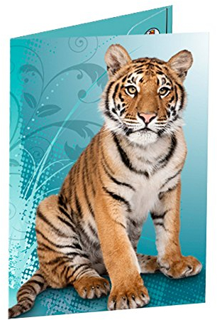 Ursus 5504004 - Sammelmappe mit Gummizug, Tiger petrol, DIN A3, aus Dulplxkarton, ideal zum Aufbewahrung und Transportieren von Zeichnungen, Bildern und Unterlagen