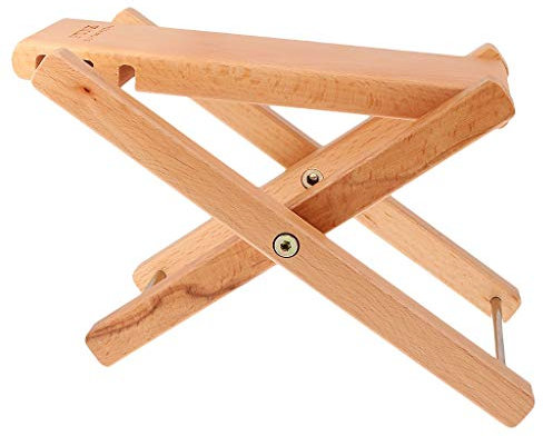 Backbayia Gitarrenhocker, 4 Höhenstufen, Fußstütze für Gitarre aus Holz für Gitarristen