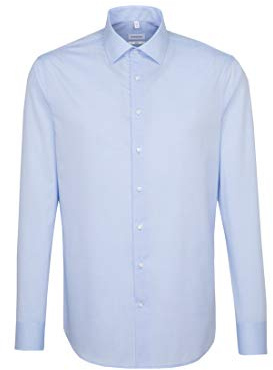 Seidensticker Uomo Seidensticker Herren Business Hemd Slim Fit – Bügelfreies, Schmales Hemd Mit Kent-kragen – Langarm – 100% Baumwolle Camicia formale Not Applicable, Blu (Blau 14), 43