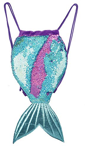 YAAVAAW Mágico Mochila Lentejuelas Niña,Mochila Reversible Cola de Sirena Brillantes,Bolso Lentejuelas para Baile,Deporte,Natación,Moda Lindo Mochilas con Cuerda Bombeo para Niña Mujeres Adolescentes