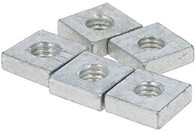 MroMax Tuercas cuadradas M6 x 12 x 4 mm, tuercas de rosca para máquina de tornillo de tuercas, herramientas de cierre, acero al carbono, tono plateado, 50 unidades