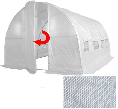 4m x 3m Polytunnel Strongest In It's Class a fully Galvanised Structure with more Diagonal & Roof Bracing than all others. Metal Hinged Door | Rear Zippered Wide Access Door | Groundbar Kit.