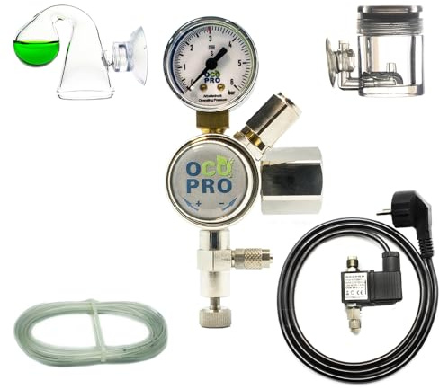 CO2-Anlage für Aquarien kompatibel mit Soda Zylindern (425g) | OCOPRO DLX-350 Plus mit Nachtabschaltung (Mit Nachtabschaltung)