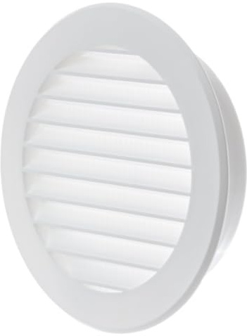 Ø 100mm Redonda Rejilla de Ventilación - Plástico, Blanco