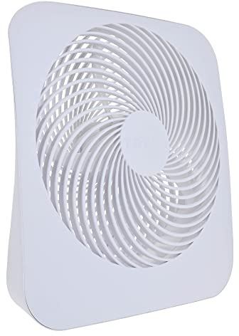 Treva 10-Inch Portable Fan, Powered by Battery and/or AC Adapter - Desk Fan Air Circulating with 2 Cooling Speeds for Personal and Travel Use (White)