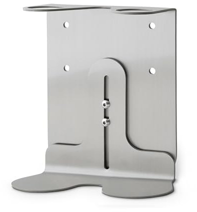 Kuishi Doppel-Wandhalterung für Seifenspender in Satin-Silber, 250-500ml Seifenflaschenhalter, Wandseifenspender, korrosionsbeständig, Flaschen Nicht inbegriffen