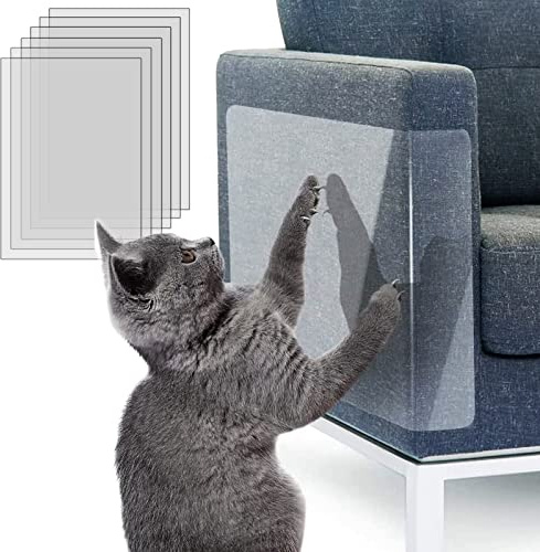 Kratzschutz Klebefolien, 6 Stück 30 * 44cm Katze Kratzschutzfolie Sofa Kratzschutz Pad, Kratzschutz Katze Tape, Anti Kratz Möbelschutz Kratzpads, Folie für Möbel Couch Tür Wand