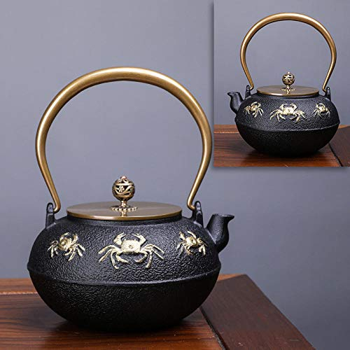 Japanese Cast iron teapot induction stove kettle with sieve tea pot oolong tea coffee maker office tea set 1 2 l-1.2L