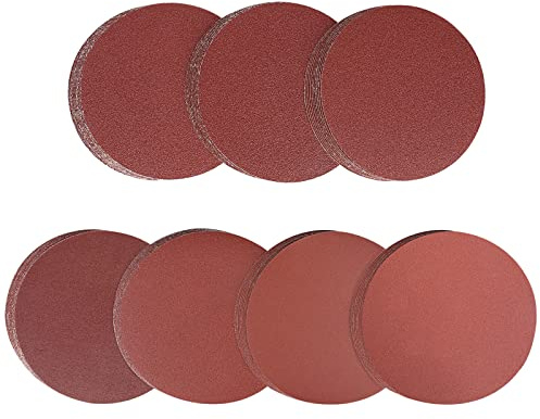 Sruhrak Schleifpapier 150mm Klett 10 X 40/60/80/100/120/240/400 Körnung Schleifscheiben 150mm klett für Exzenterschleifer (70 Stück)