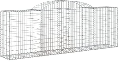 vidaXL Gabion bågformad 300x50x100/120 cm galvaniserat järn, gabionkorg, stenmur, gabionmur, gabionkorgar, stenmurar, gabionvägg