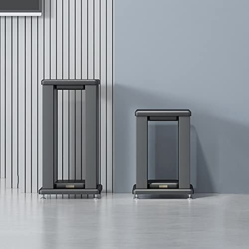 Speaker Stands,Surround Floor Bookshelf For Satellite Speakers And Surround Sound Systems, With Double Wooden Base