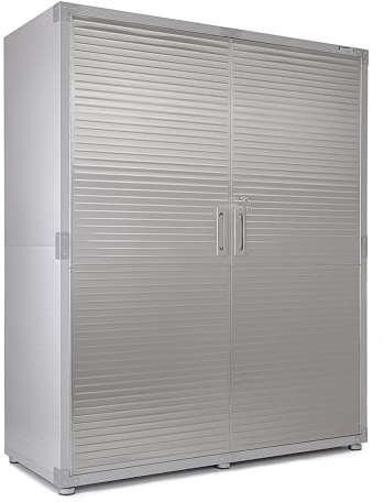 Seville Classics UltraHD Solid Steel Lockable Metal Storage Cabinet Locker Organizer, w/Adjustable Shelves for Garage, Warehouse, Office, Classroom, Granite, 60 W x 24 D x 72 H