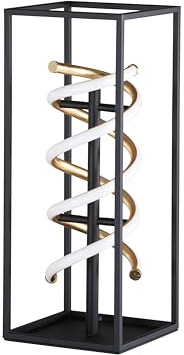 Fischer & Honsel Tischleuchte, Gian | schwarz/gold| L: 20 cm, B: 20 cm, H: 50 cm| mit Taster stufenlos dimmbar| Farbtemperatureinstellung| 1x LED 11 Watt 2700/3350/4000 K | 1500 lm| EEG: F | 50723