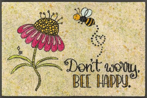 w+d Design Bee Happy 50x75cm, innen und außen, waschbar