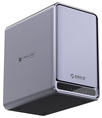ORICO 5 Bay NAS Storage e Cloud locale, enclosure collegabile in rete con APP per team/famiglia, protocollo Samba e DLNA, CPU a 4 core, 2 GB di RAM DDR4, RAID hardware (senza disco) - TS500