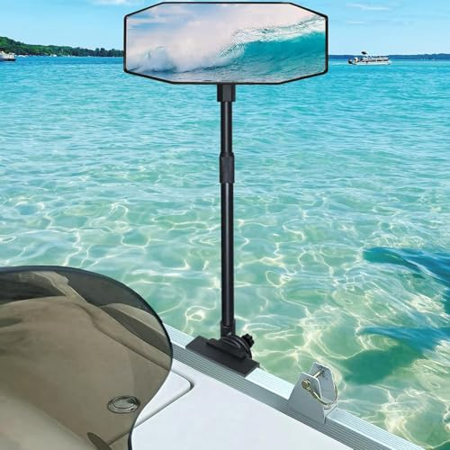 Pontoon Boat Mirror Rear View Pontoon Mirror 4.7x 12.2 Extra Large 360°