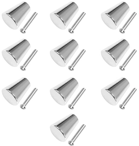 10PCS Kitchen Cupboard Knobs, Solid Metal Drawer Knobs 20 * 23 mm Polished Cabinet Knobs with Screws Round Shape Knob for Cupboard Wardrobe Dresser Drawer Furniture Decoration Furniture Renovations