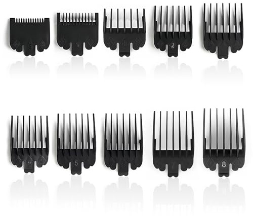 Trimmer Aufsätze, Haarkämme set Haar Clipper Magic Clip Haarschneidemaschine Bartschneider Aufsteckkamm Aufschiebekämme für Schermaschine Friseur Salon Werkzeug (Schwarz)