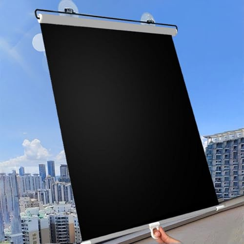 Rollos für Fenster Ohne Bohren Thermoschutz Verdunkelungsvorhang mit saugnapf, Ausziehbarer Balkon-Sonnenschutz Temporäre Jalousien Sichtschutz Rollo,für Zuhause Auto