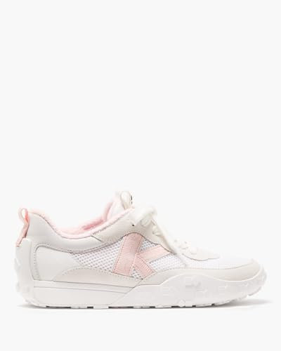 kate spade new york Women's K as in Kate Sneaker, True White/Pastry Pink Multi, 4 UK