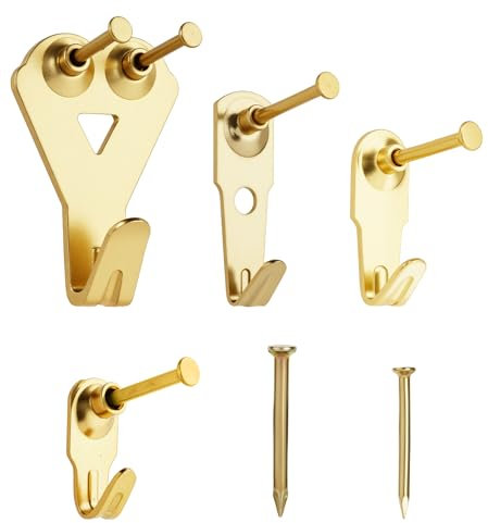 YHYZ Picture Hooks Heavy Duty, Picture Hanging Kit: Hangers (50 30 20 10 lbs) + Nails, Hanging Clock Photo Mirror Painting, for Plasterboard Wood Dry Walls Hardwall