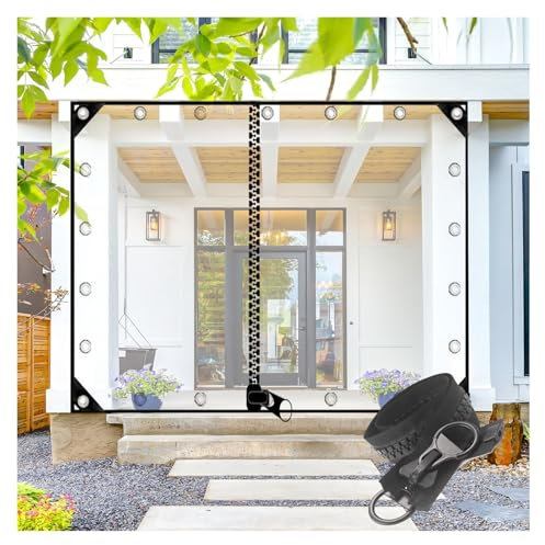 Bâche transparente robuste avec porte zippée pour serre, terrasse, jardin - Bâche en plastique transparent (3 x 2 m)