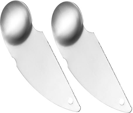 MAGICLULU 2pezzi Cucchiai in Acciaio Inox per Tagliare Kiwi Pelapatate per Kiwi Attrezzi per Scavare la Polpa della Frutta Palette per Scavare la Frutta Cucchiai da Cucina