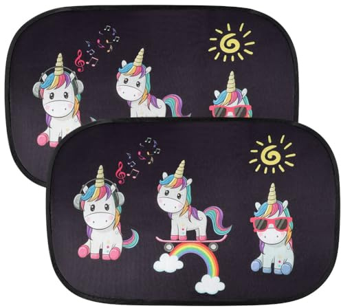 URAQT Auto Sonnenschutz mit UV Schut für Kinder, 2er-50 x 30 cm | Sonnenblende Auto mit UV Schutz, Universal Autoscheiben Heckscheibe Seitefenster Netz für Baby Kinder Haustier